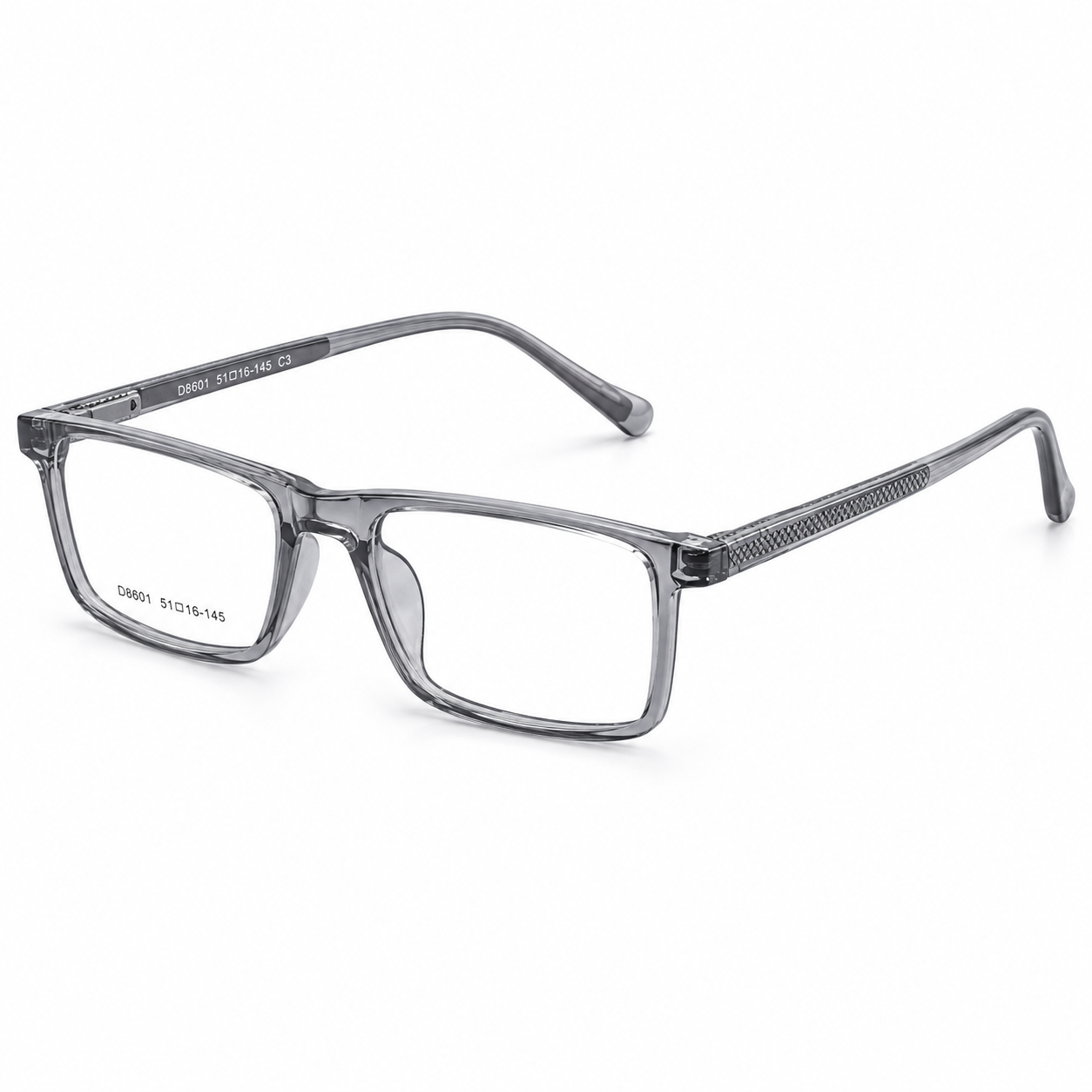 JET Translucent Grey Rectangular Acetate Frame