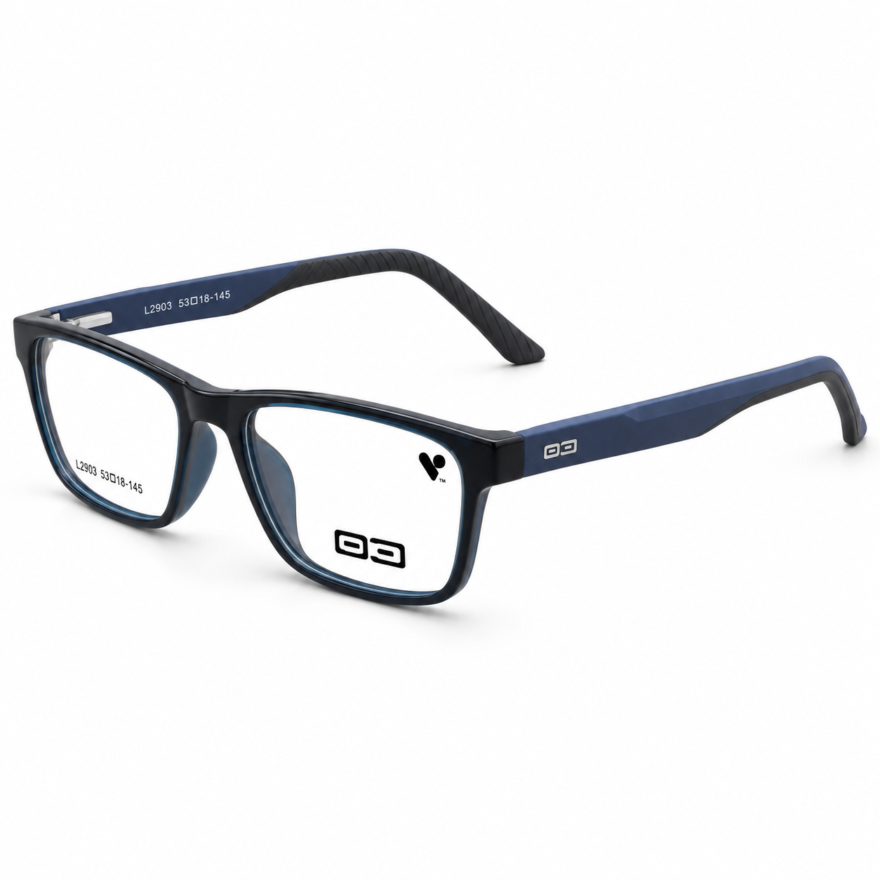 O3 Glossy Navy & Matte Ribbed Temple Sport Frame