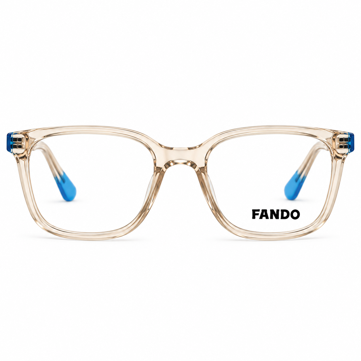 FANDO Champagne Clear & Blue Round Panto Frame - Image 2