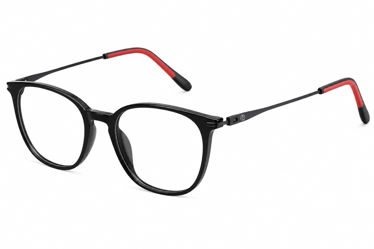 Albert Italy Glossy Black & Red Round Frame