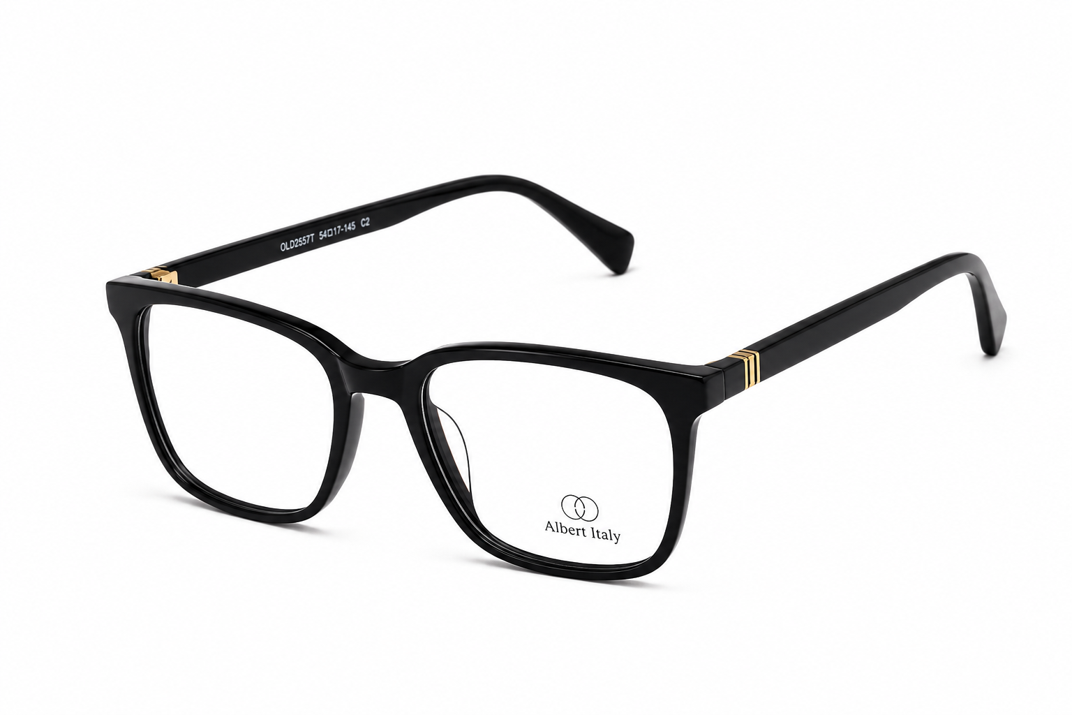 Albert Italy Glossy Black & Gold Rectangular Frame