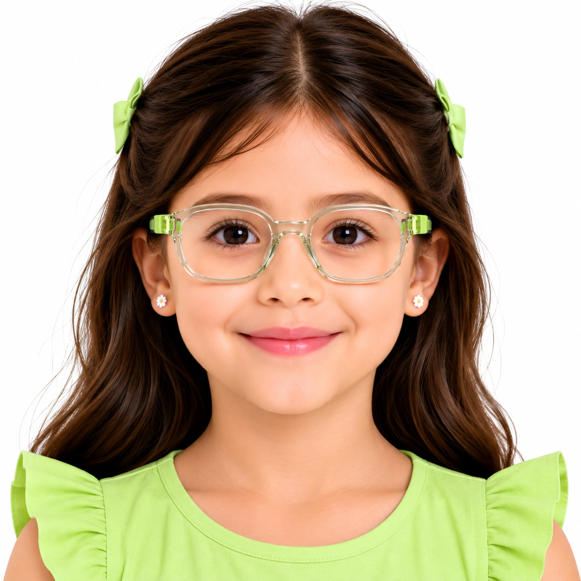 FANDO Kids Crystal Lime Green Square Frame - Image 5