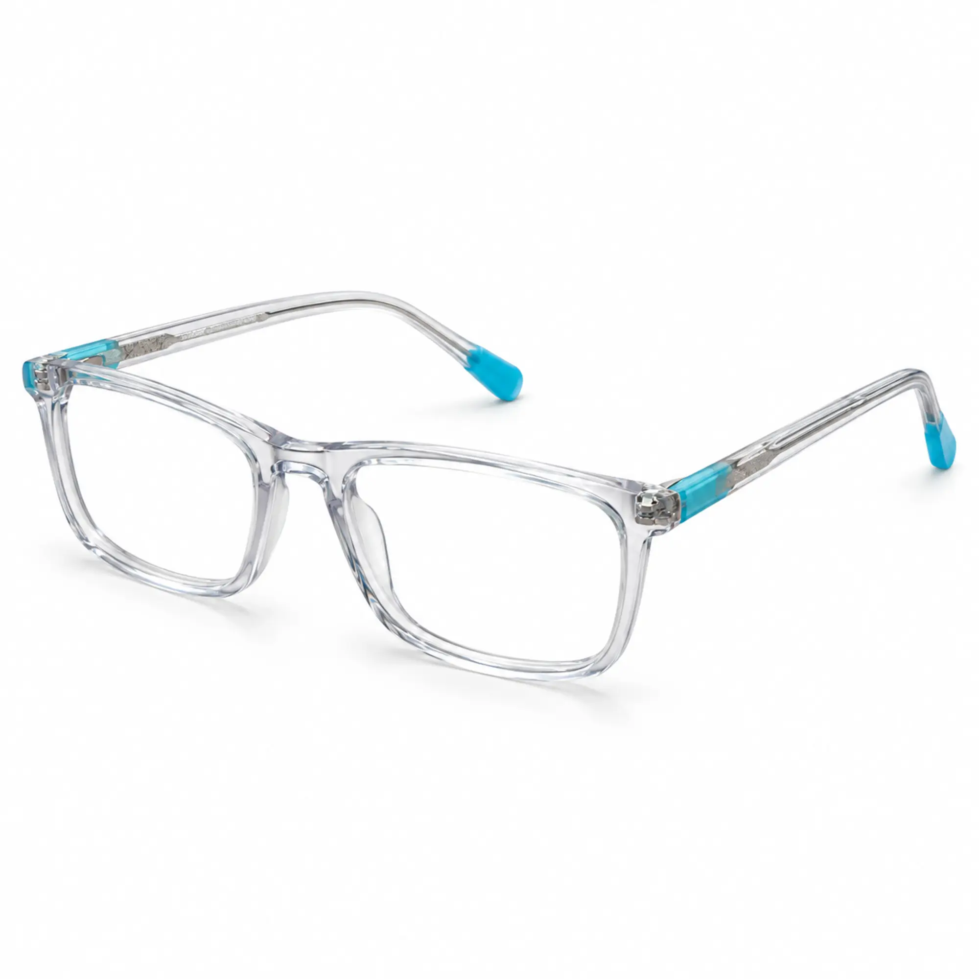 FANDO Crystal Clear & Turquoise Rounded Square Frame