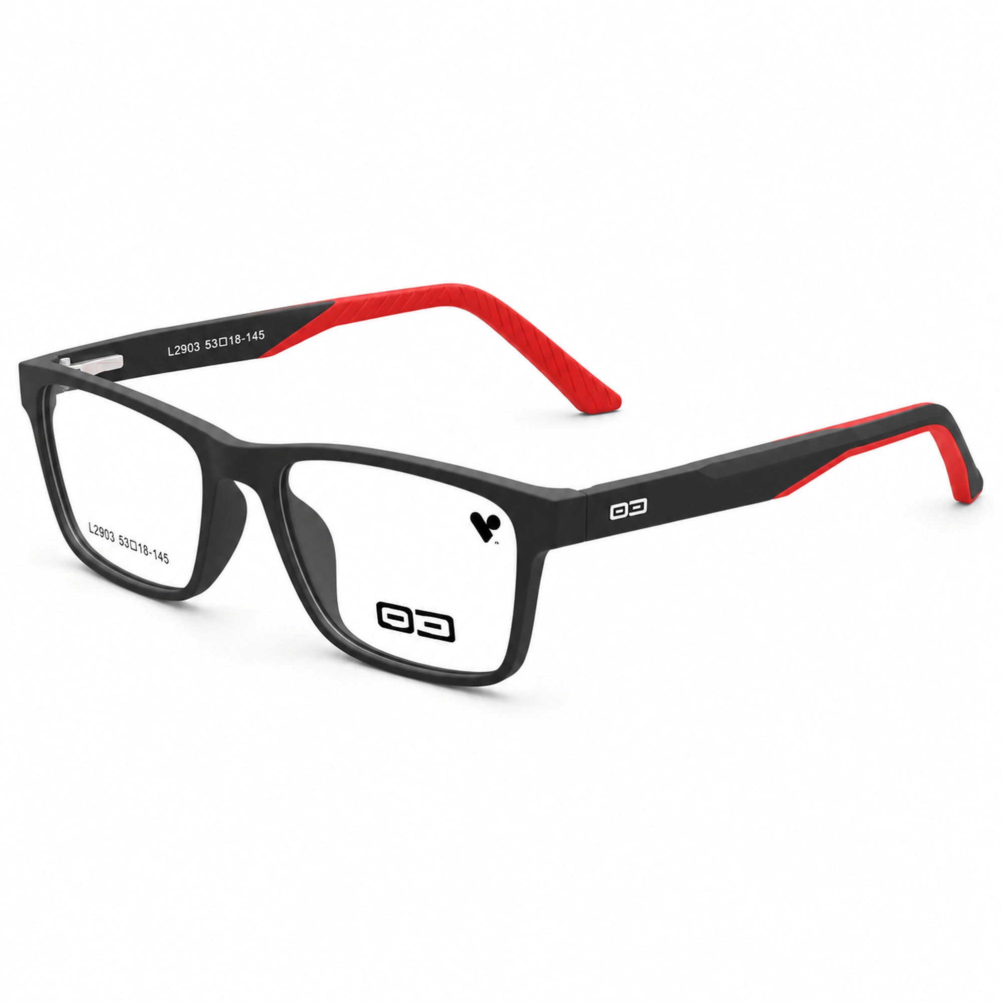 O3 Matte Black & Red Racing Stripe Sport Frame