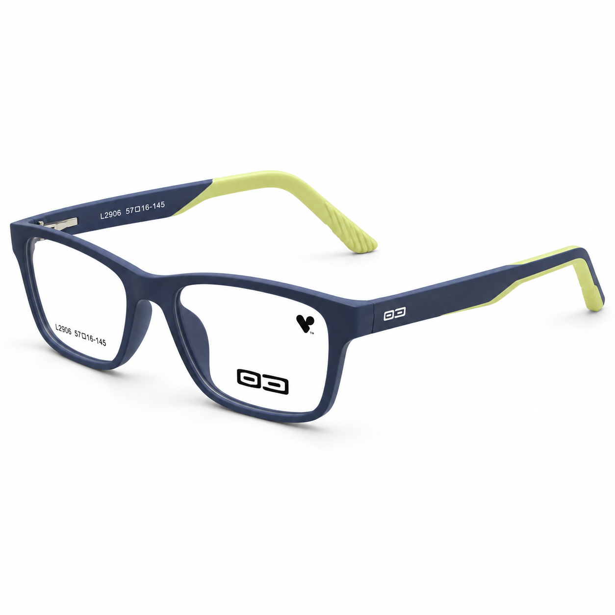 O3 Matte Navy & Lime Yellow Wayfarer Frame