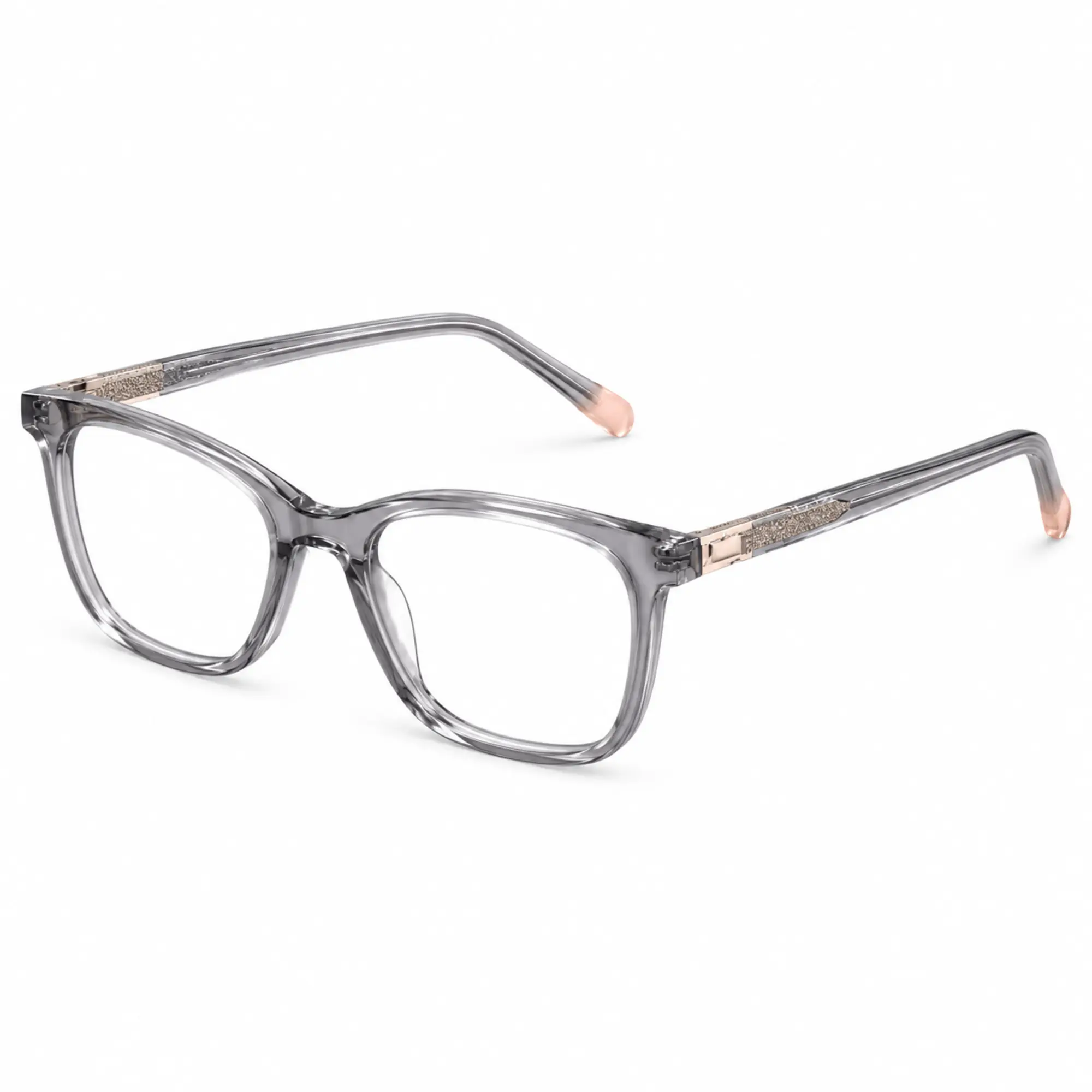 FANDO Smoky Grey Taupe & Blush Rounded Square Frame