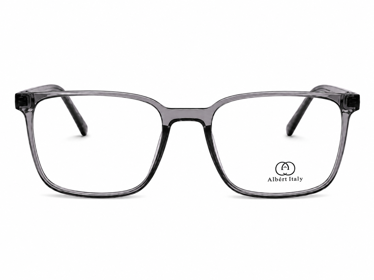 Albert Italy Transparent Grey & Silver Square Frame