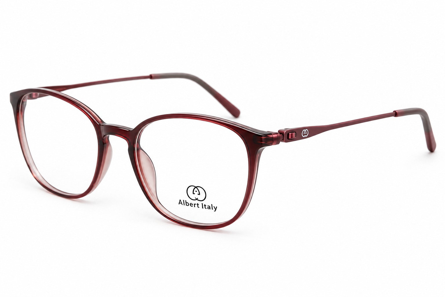 Albert Italy Translucent Burgundy Round Frame