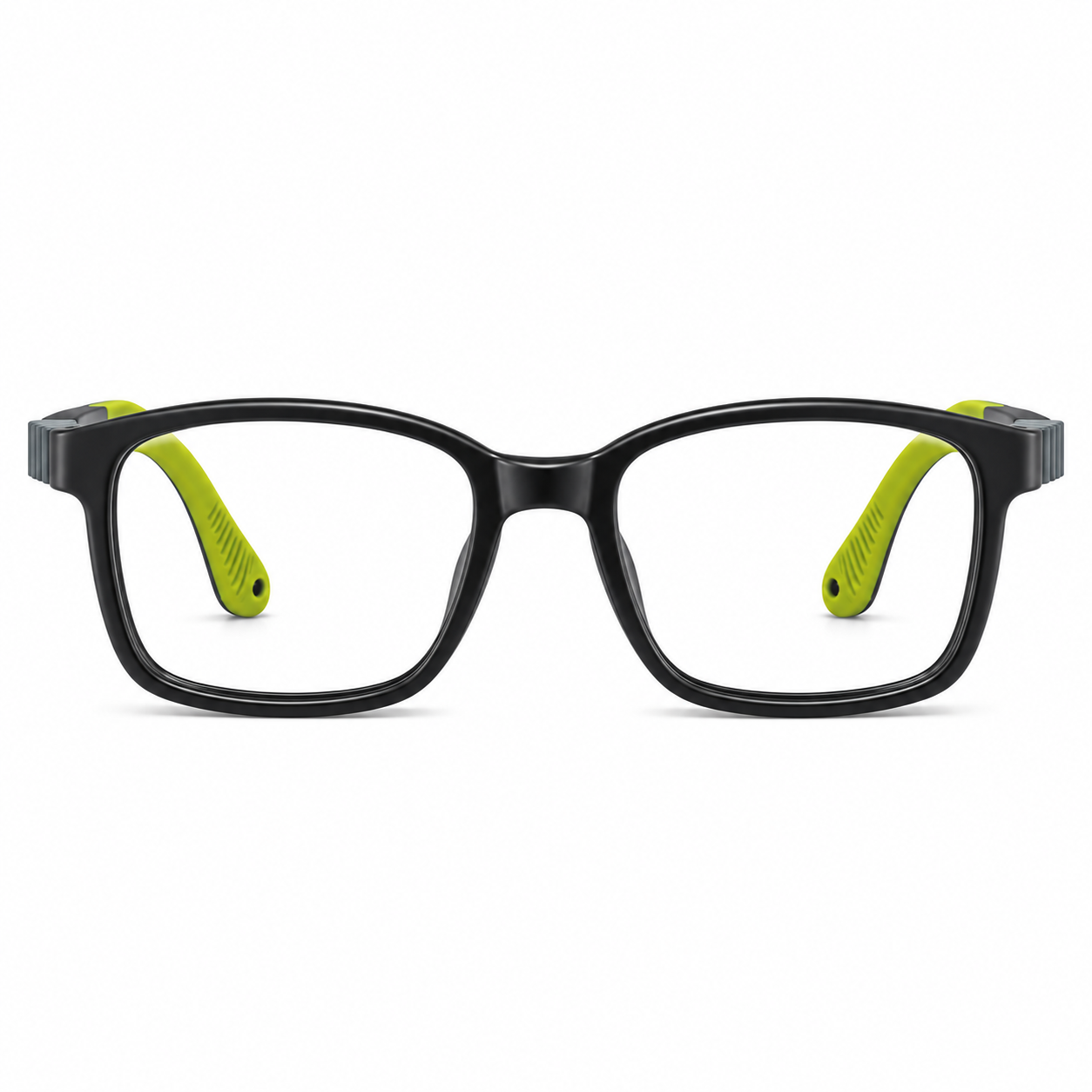 FANDO Kids Glossy Black & Lime Green Rounded Rectangle Frame