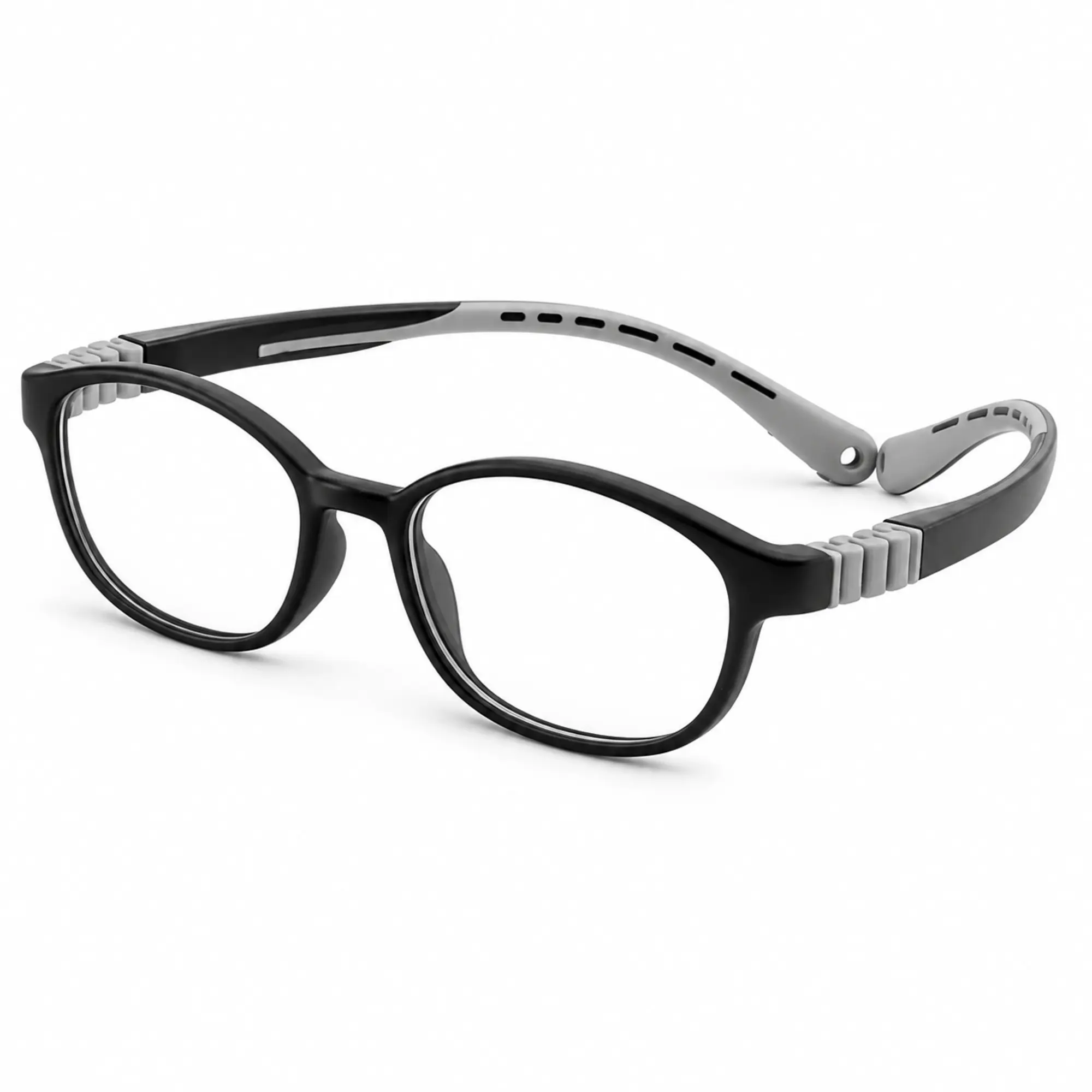 FANDO Kids Black Grey Oval Frame