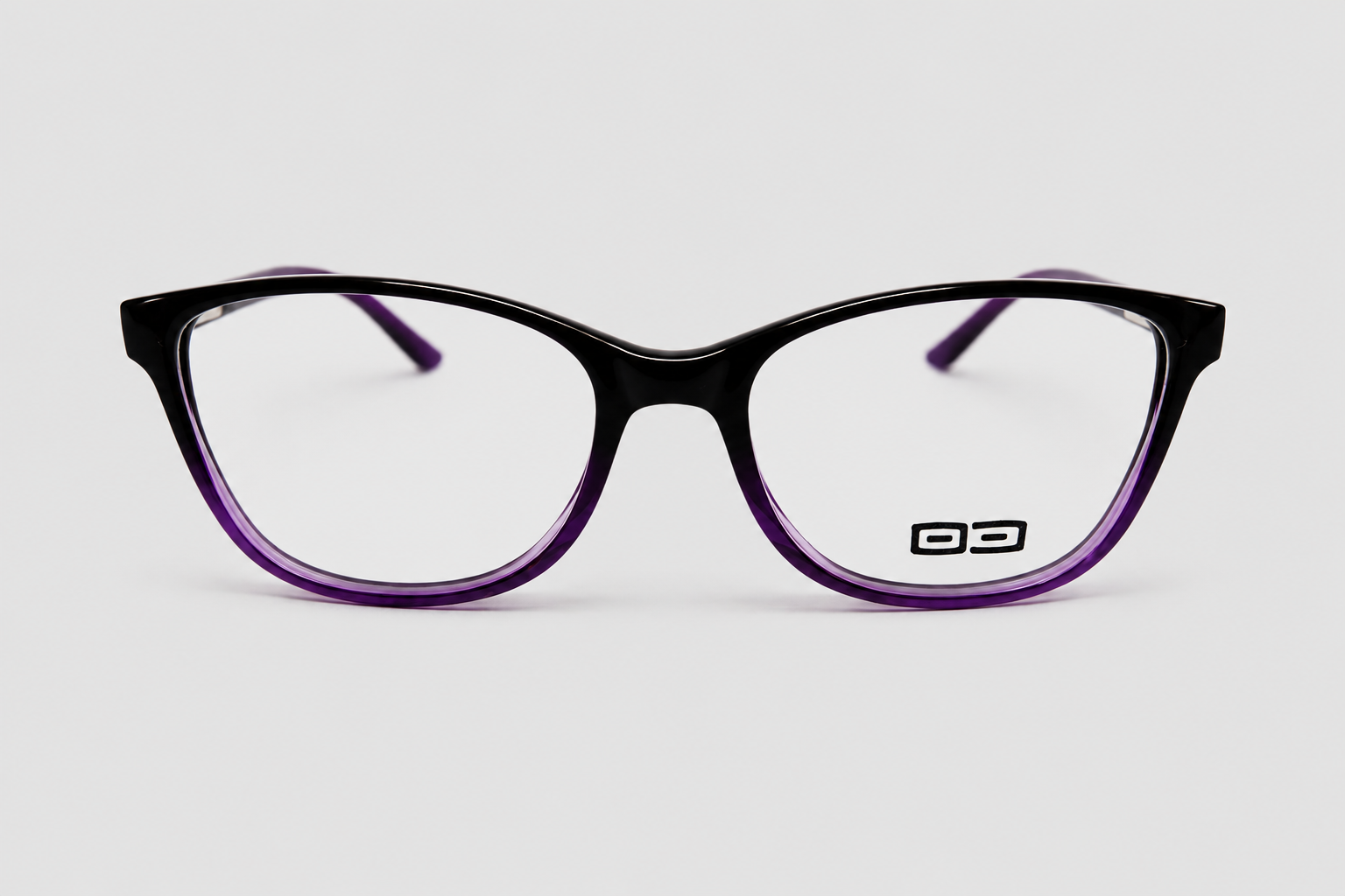 O3 Black & Purple Rectangular Full Rim Eyeglass Frame