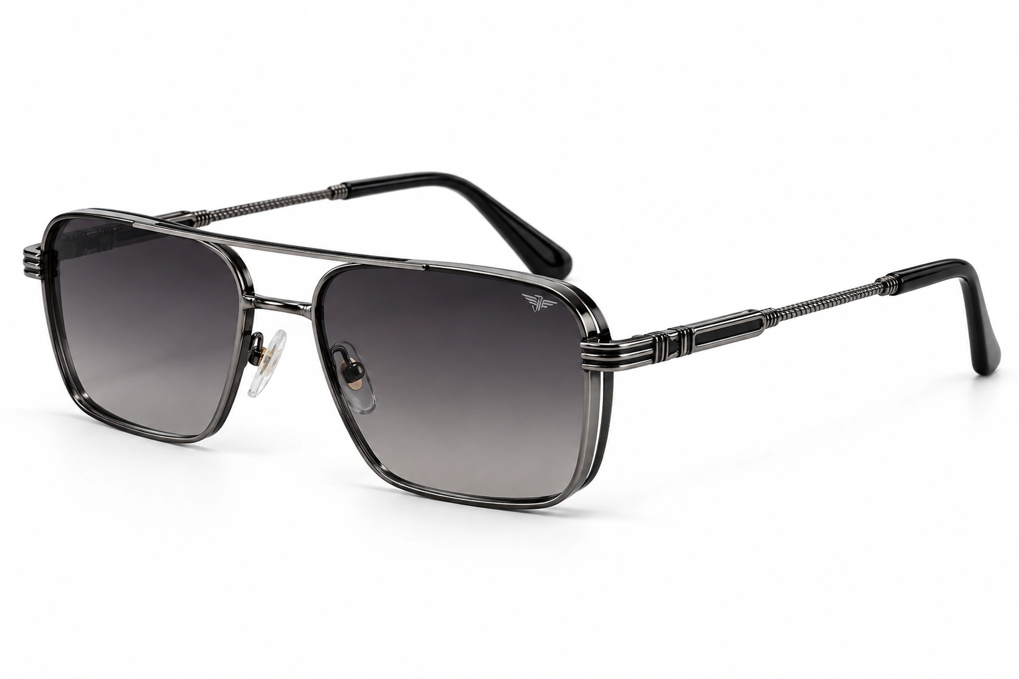 JET Gunmetal & Black Square Aviator Sunglasses