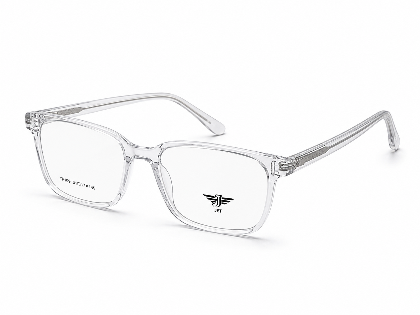JET Crystal Clear Square Acetate  Frame