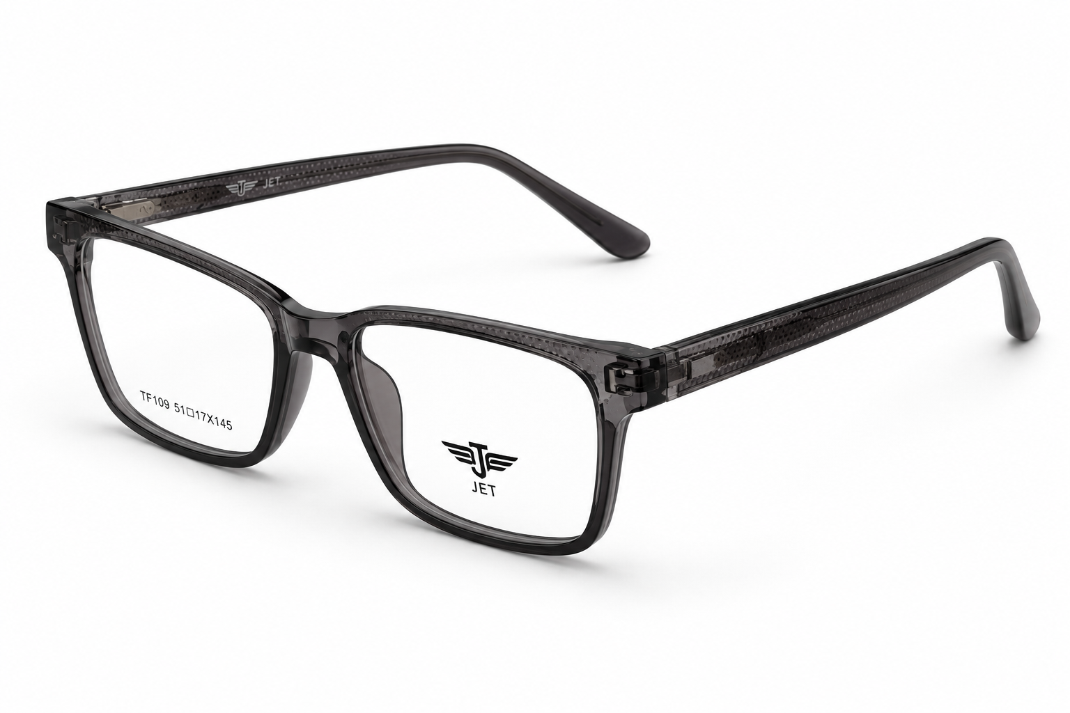 JET Smoky Transparent Grey Rectangular Frame