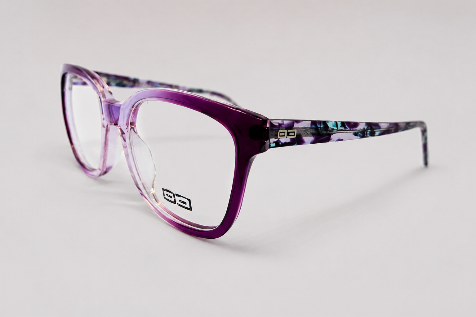 O3 Purple Gradient & Floral Tortoise Square Frame - Image 2