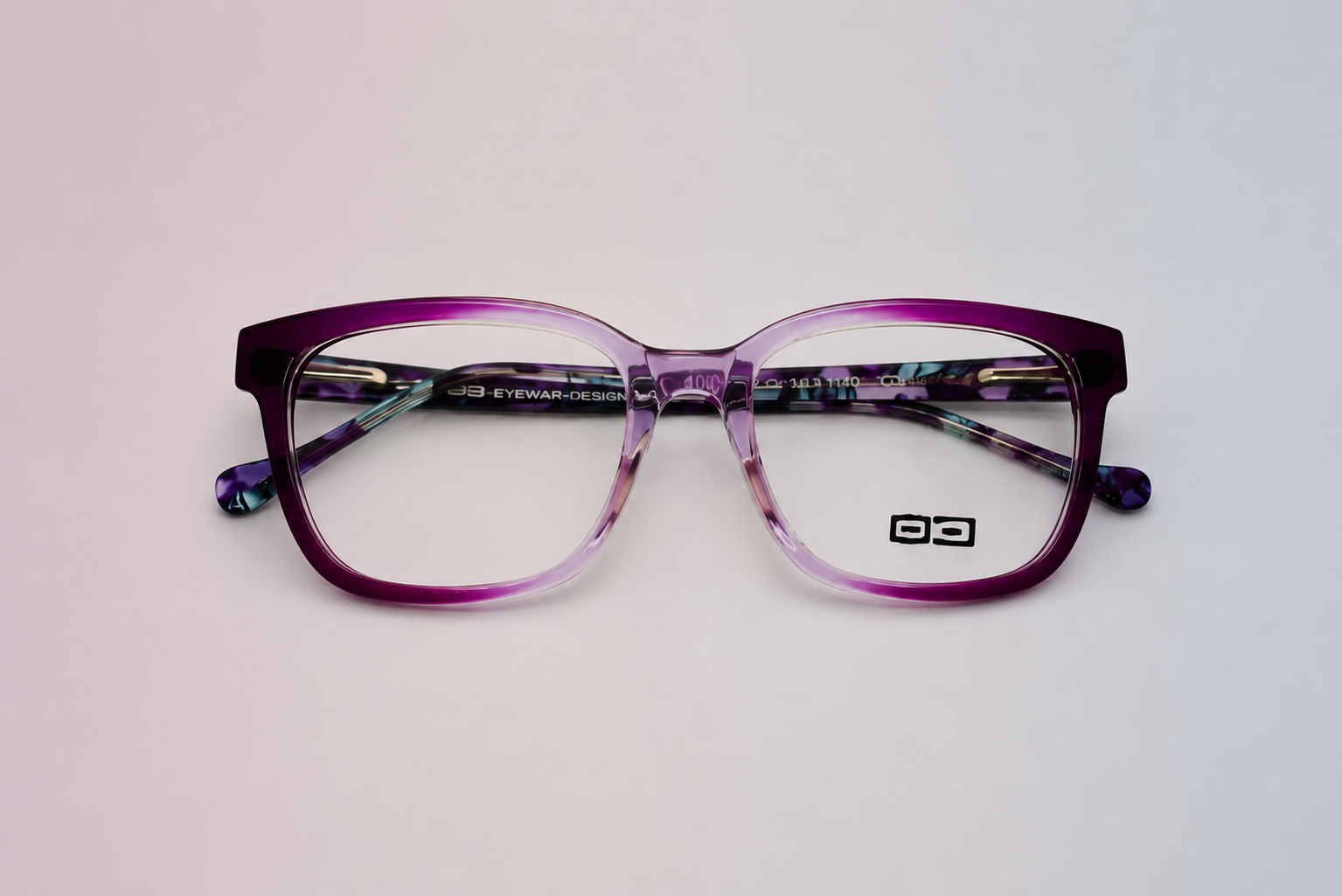O3 Purple Gradient & Floral Tortoise Square Frame - Image 3