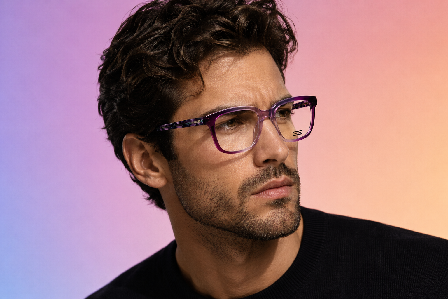 O3 Purple Gradient & Floral Tortoise Square Frame - Image 6